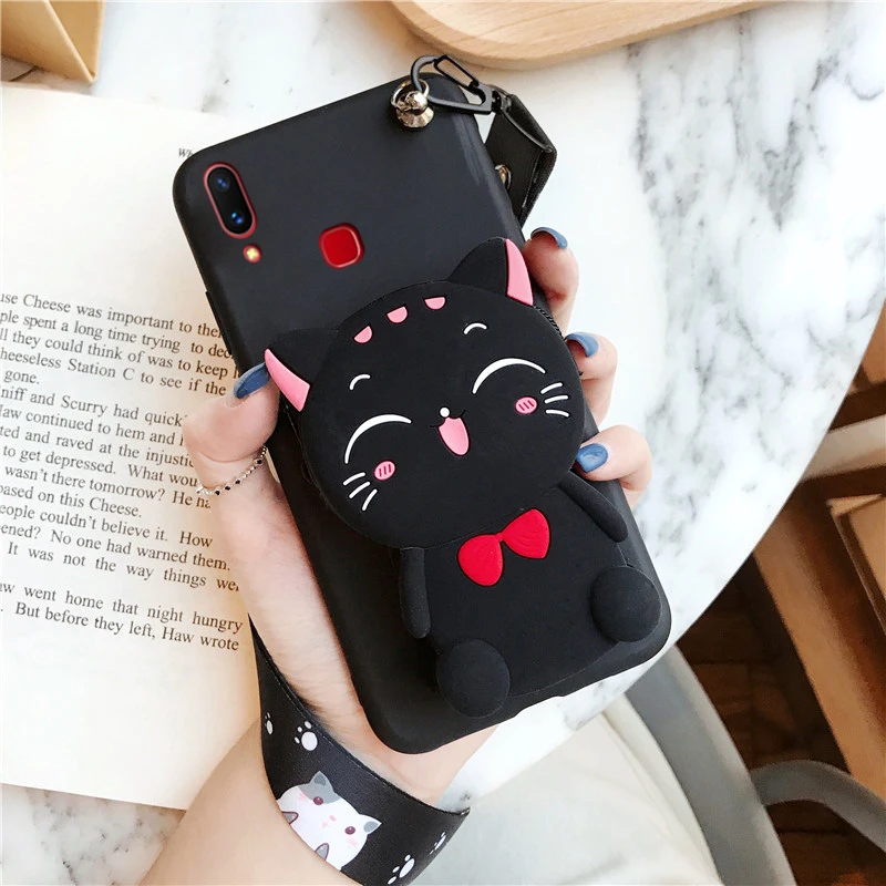 Cartoon 3D Silicone Cat Wallet Case For Motorola Moto Edge 40 Pro 30 Fasion 30 Neo 20 Lite Edge Plus 2023 C Cute Soft Back Shell