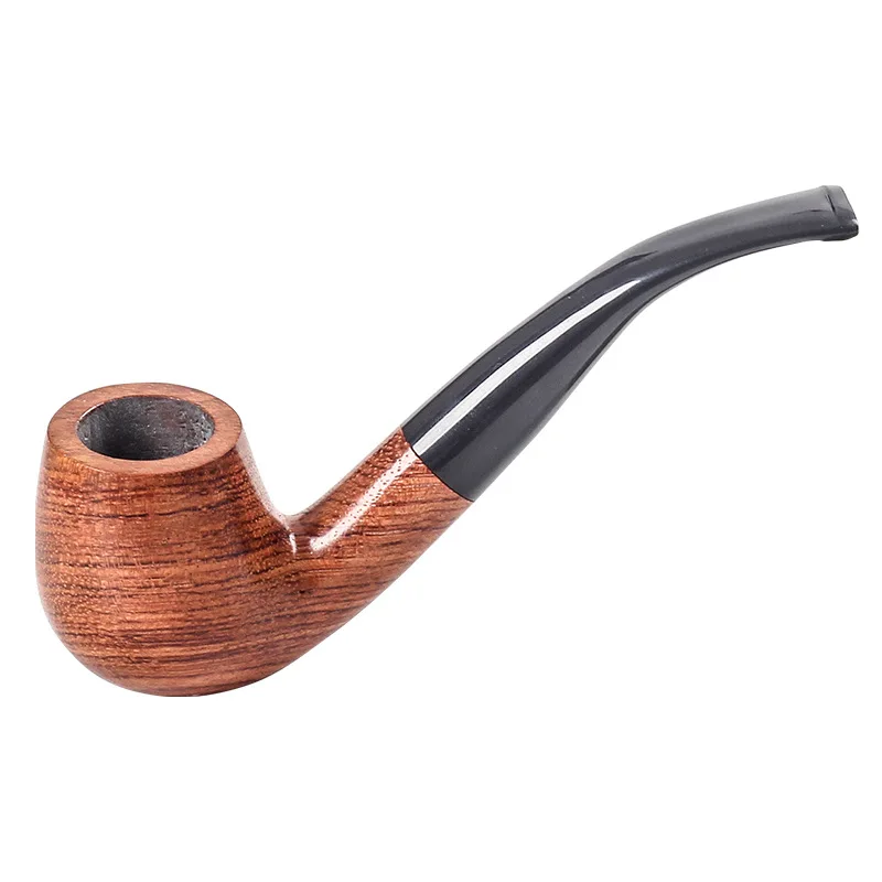 

New Portable Tobacco Pipe Rosewood Smoking Pipe Bent Cigarette Cigar Tube for Smoking 9mm Filter Men's Gift
