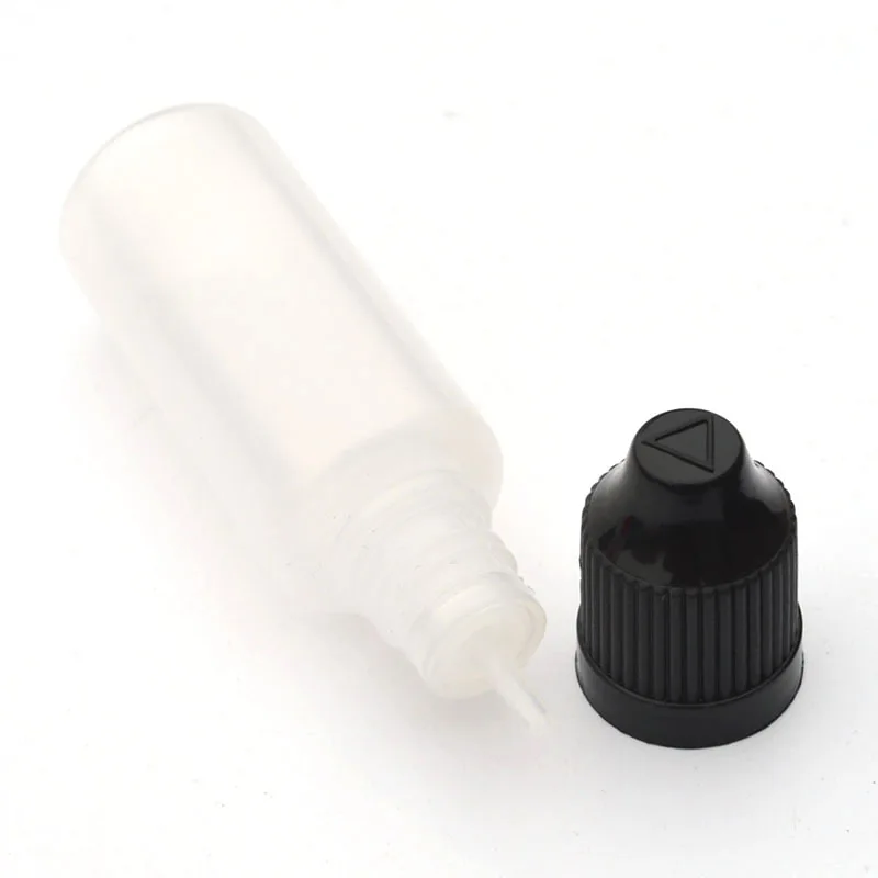 50pcs 15ml PE Plastic Dropper Bottles Refillable Liquid Empty Bottle With Childproof Cap Squeezable Vial