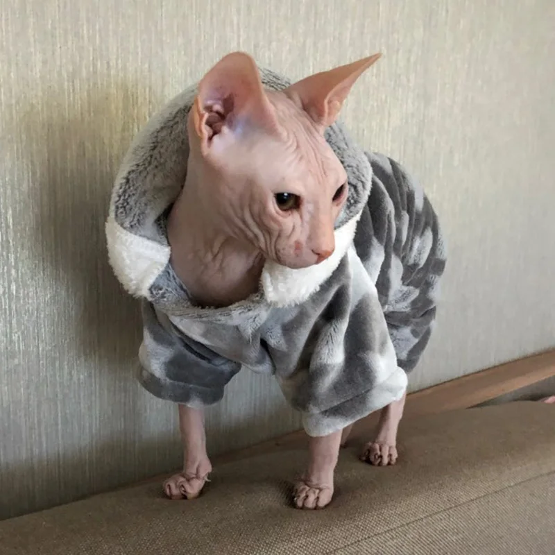 Winter Warm Cat Pajamas for Katten Gotas Sphynx Puppy Kedi Overalls Soft Fleece Pet Jumpsuit Mascotas Costume kombinezon dla psa