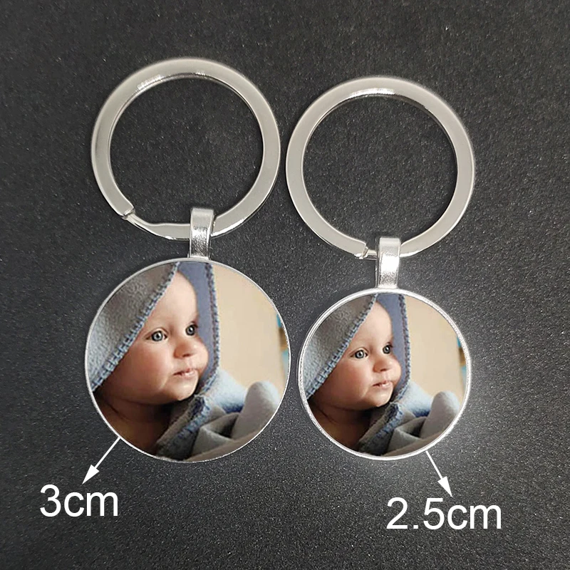 3cm Personalized Photo Pendant Customized Keychain Baby Photo Mom, Dad, Grandparent's Favorite Gift A Gift for Family