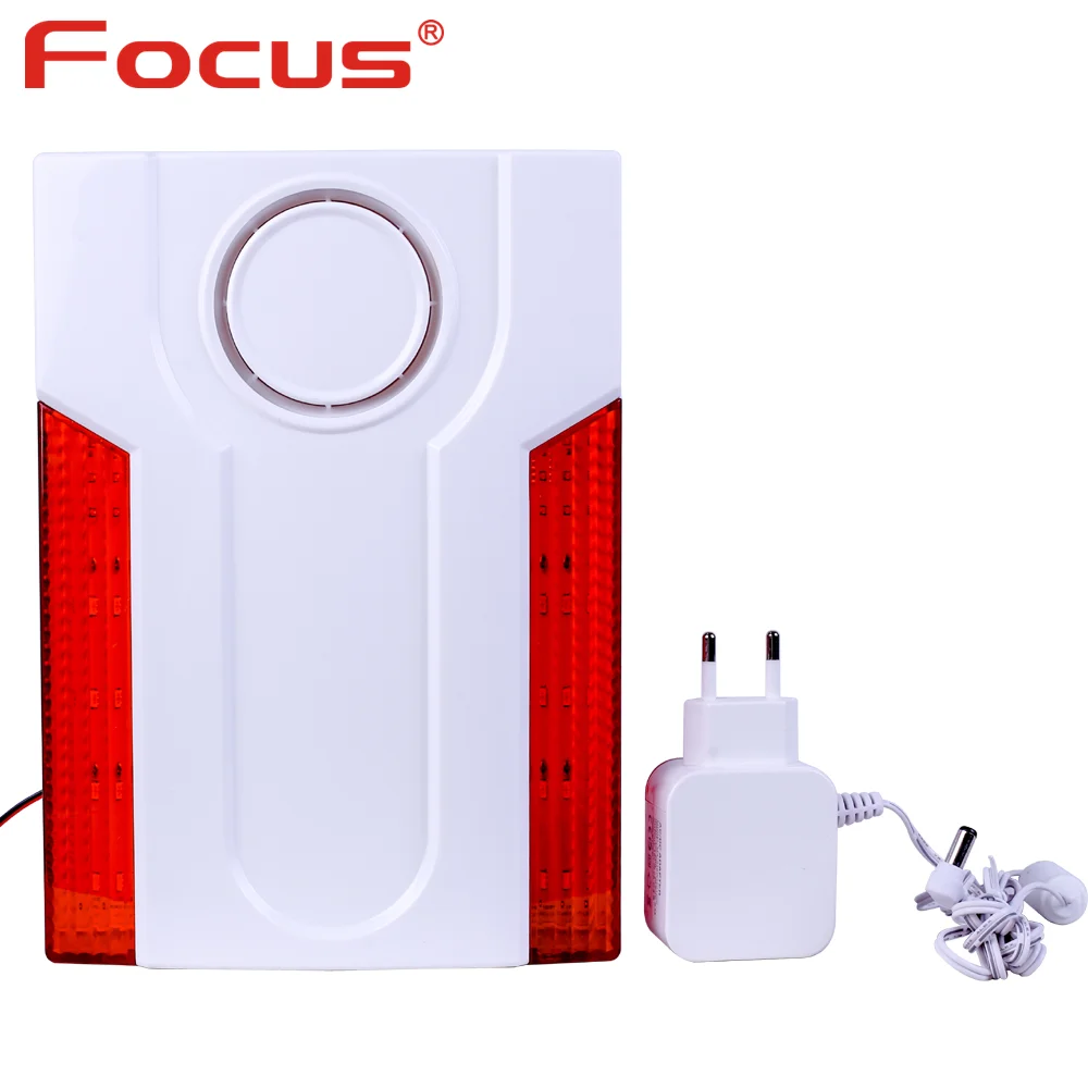 

Focus MD-334R Wireless Outdoor Strobe Siren And Led Light Flashing With 110db Big Sounds Threaten Thief