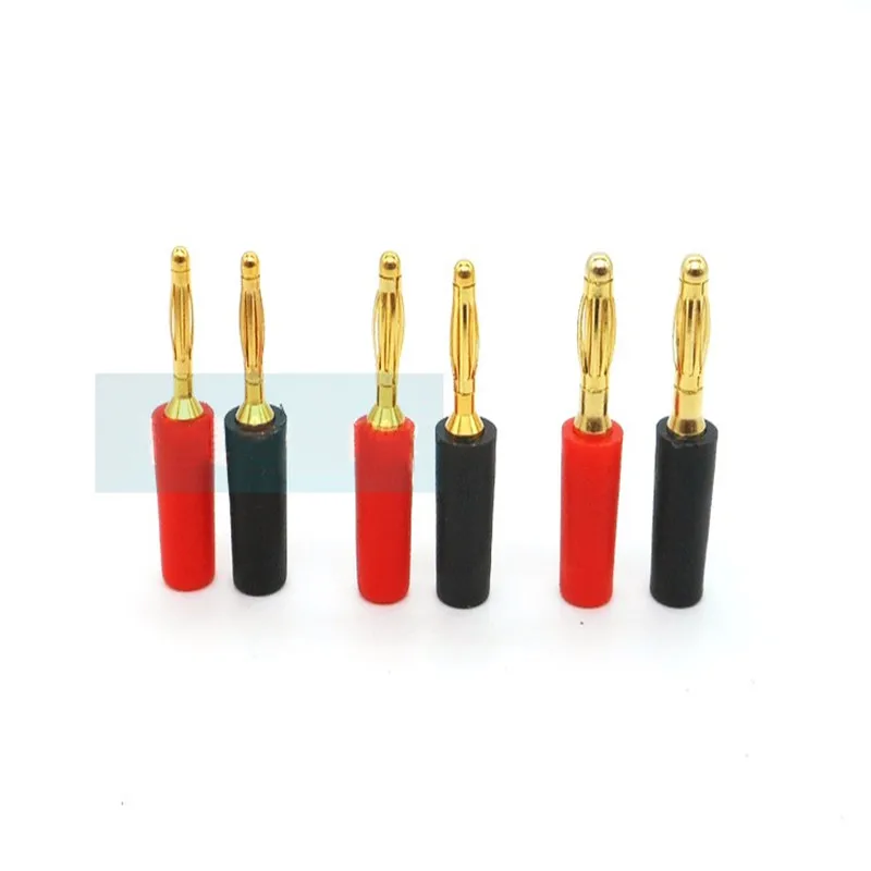 5pcs 2/2.5/3mm Banana Plug Pure Copper Gold Plated Lantern Head High Flexible Mini Medical Panel Male Plug