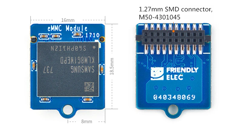 Module eMMC 8 Go/16 Go/32 Go/64 Go, adaptateur technologique, compatible avec Nanopi NEO4/Nanopi, MicroSD vers eMMC
