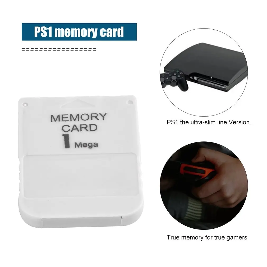 สำหรับ PS1 Memory Card 1 Mega สำหรับ Playstation 1 PS1 PSX เกมที่มีประโยชน์ราคาไม่แพงสีขาว0.5MB