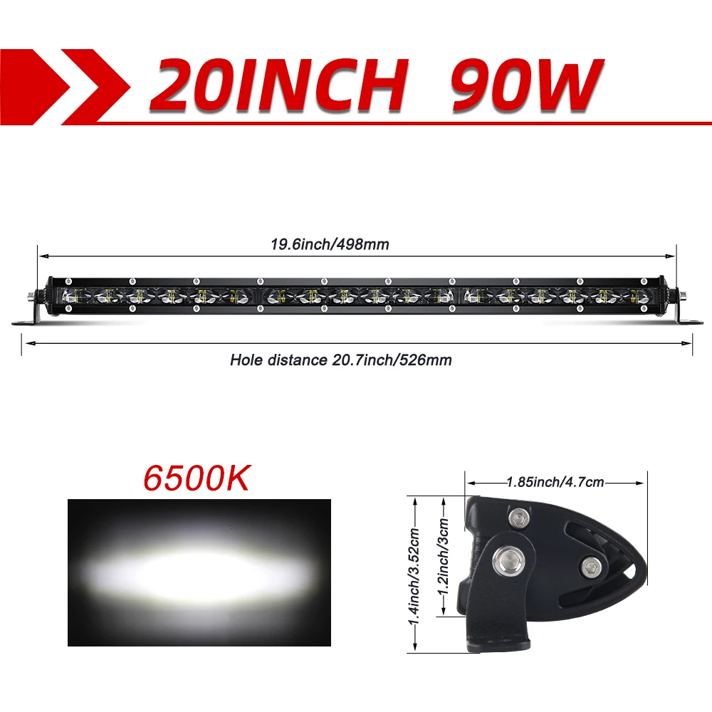 CO LICHT 20 "26" 32 "44" 50 "Offroad Led-lichtbalk Combo Led-stralen 80000LM Led-werklamp 12V 24V voor ATV SUV 4x4 vrachtwagen auto