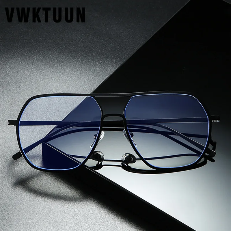 VWKTUUN Mens Anti Blue Light Glasses Oversized Glasses Frames Men Blue Light Blocking Glasses Twin Beam Reading Computer Glasses