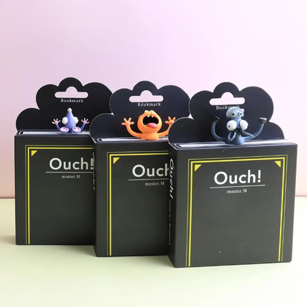 Kawaii 3D Animal Squashed Cat Rabbit Mouse Bookmarks Creative Wolf Book Marks For Kids Girl Gift Office School Kawaii Stationery