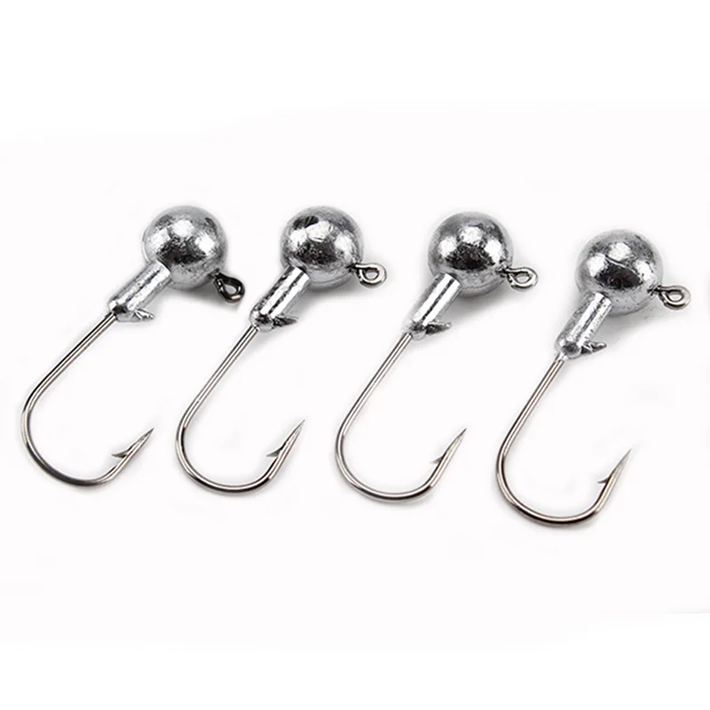 Lead Jig Head Fishing Hooks 50pcs For Soft Fishing Lure Carbon Steel Fishhooks Fishing Accessories 1/1.5/2/3.5/5/7/10/14/20g