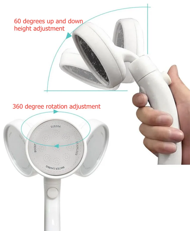 360 gradi Girevole Doccia Testa di Un Pulsante di Arresto Acqua Sprinkler tenuto in Mano Soffione Filtro Con Funzione della STAZIONE TERMALE