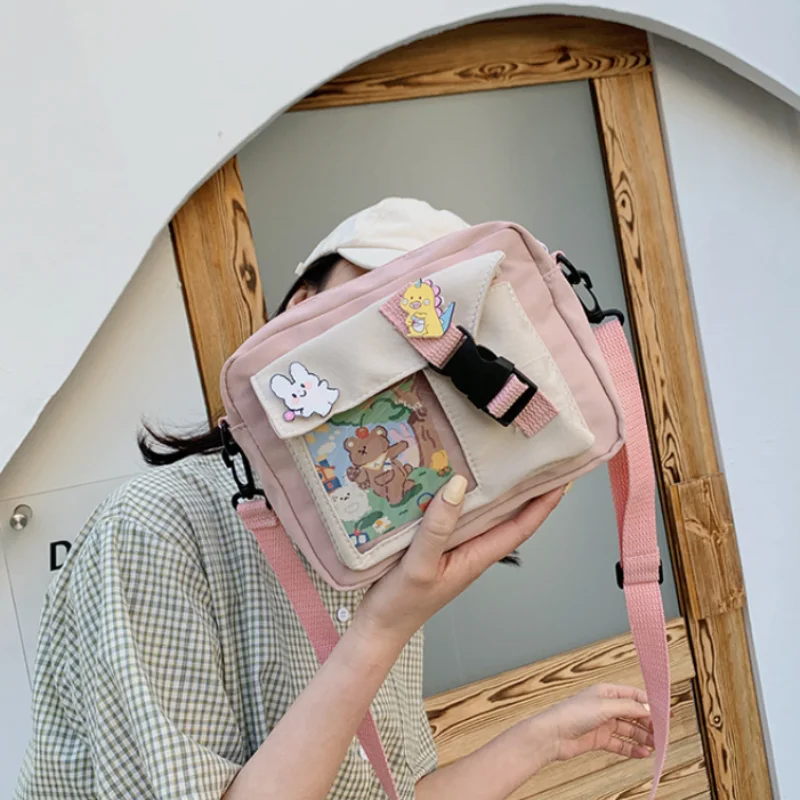 Female Canvas Bag Cartoon print Messenger Bags For Women Student Cute Girl Shoulder Bag Ladies Shopping Handbag Crossbody bag