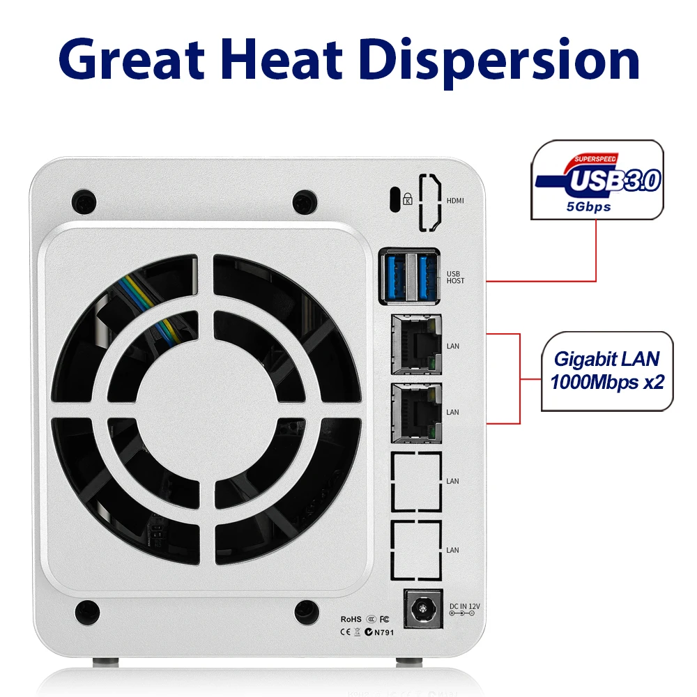 Imagem -02 - Terramaster-armazenamento em Nuvem Nas 2-bay Intel Dual Core 2.0ghz Plex Media Server Rede Diskless F2221