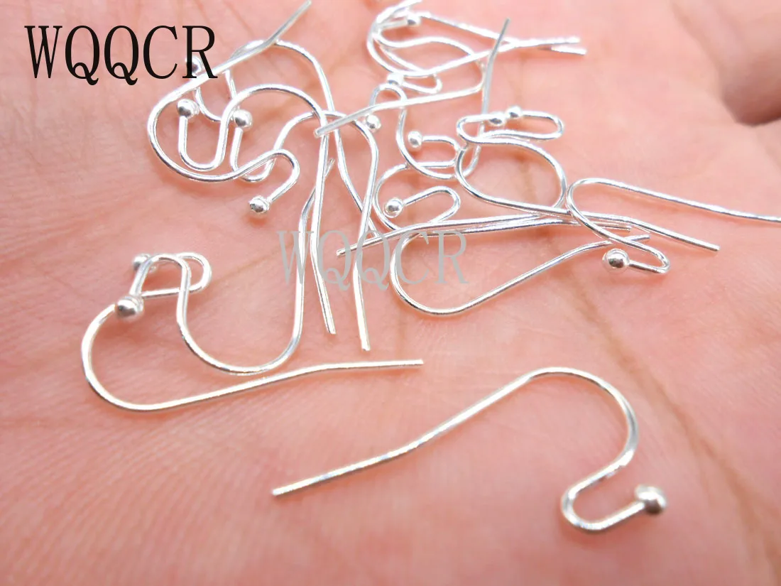 100PCS New Arrival Earring Findings Genuine 925 Sterling Silver Jewellery Ear Wire S Ball Hooks DIY Handmade Collections