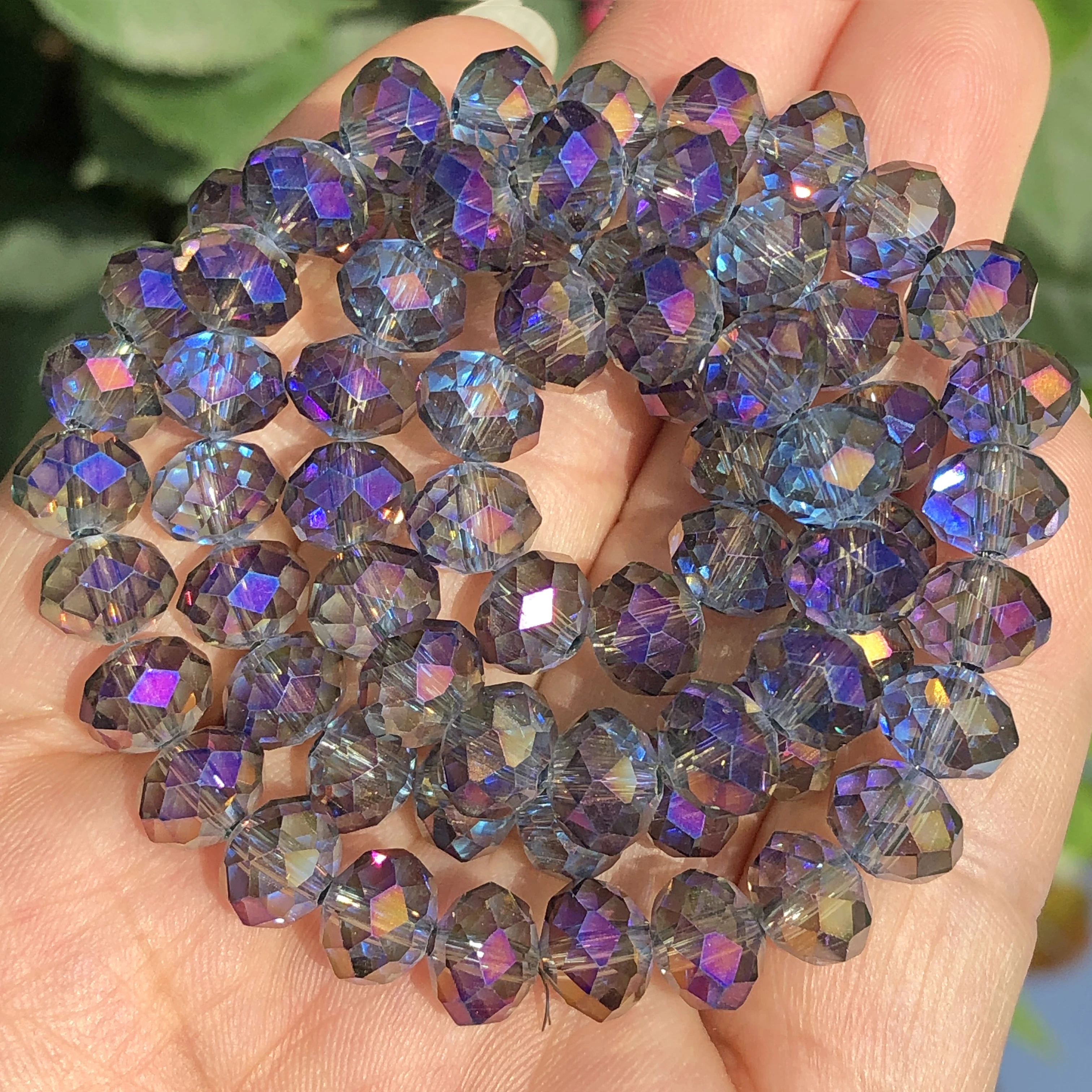 High Quality AB Purple Multicolor Austria Crystal Glass Bead Faceted Rondelle Loose Spacer Beads For Jewelry Making Diy Bracelet