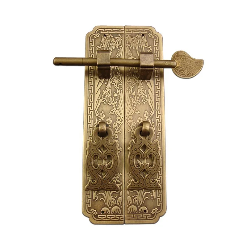 

MAXMIX 15cm/18cm Door handle Chinese style Retro Pure copper Antique Chinese furniture handle Cabinet Pair straight handle