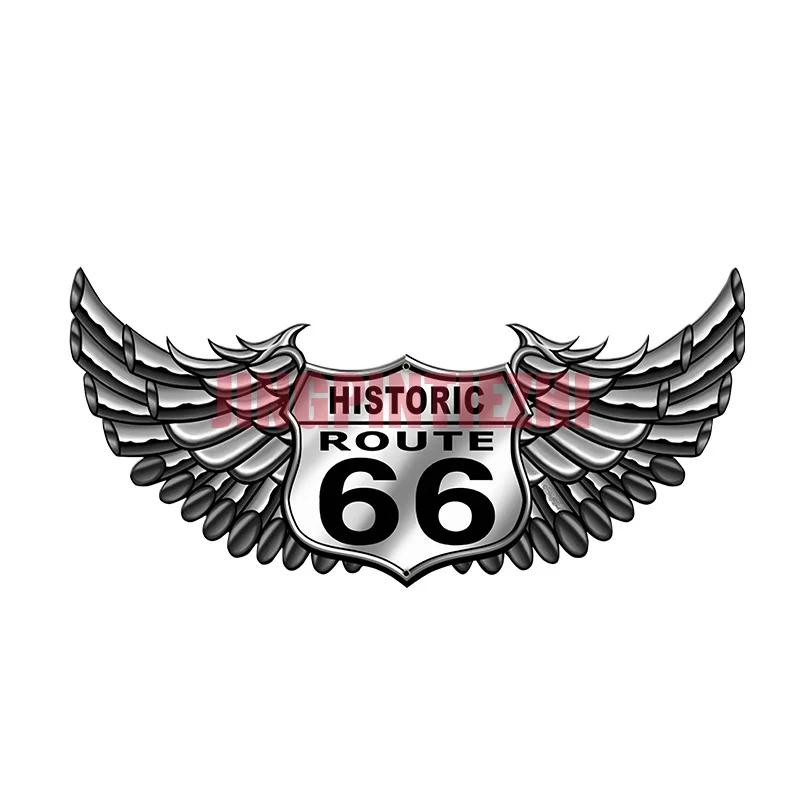 Personality 3D Car Sticker Retro Route 66 for Bike Auto Motorcycle Off-road Laptop Badge Brand Car Sticker Decal Decor Sunscreen