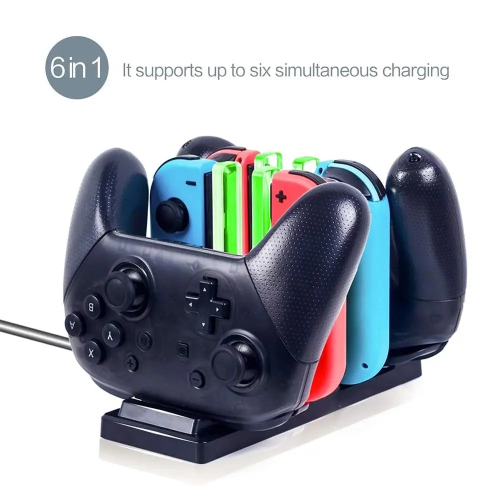 شاحن وحدة تحكم جديد، قاعدة شحن محمولة Joy game con & Switch Pro، شاحن تحكم لعصا التحكم Nintendo Switch Pro