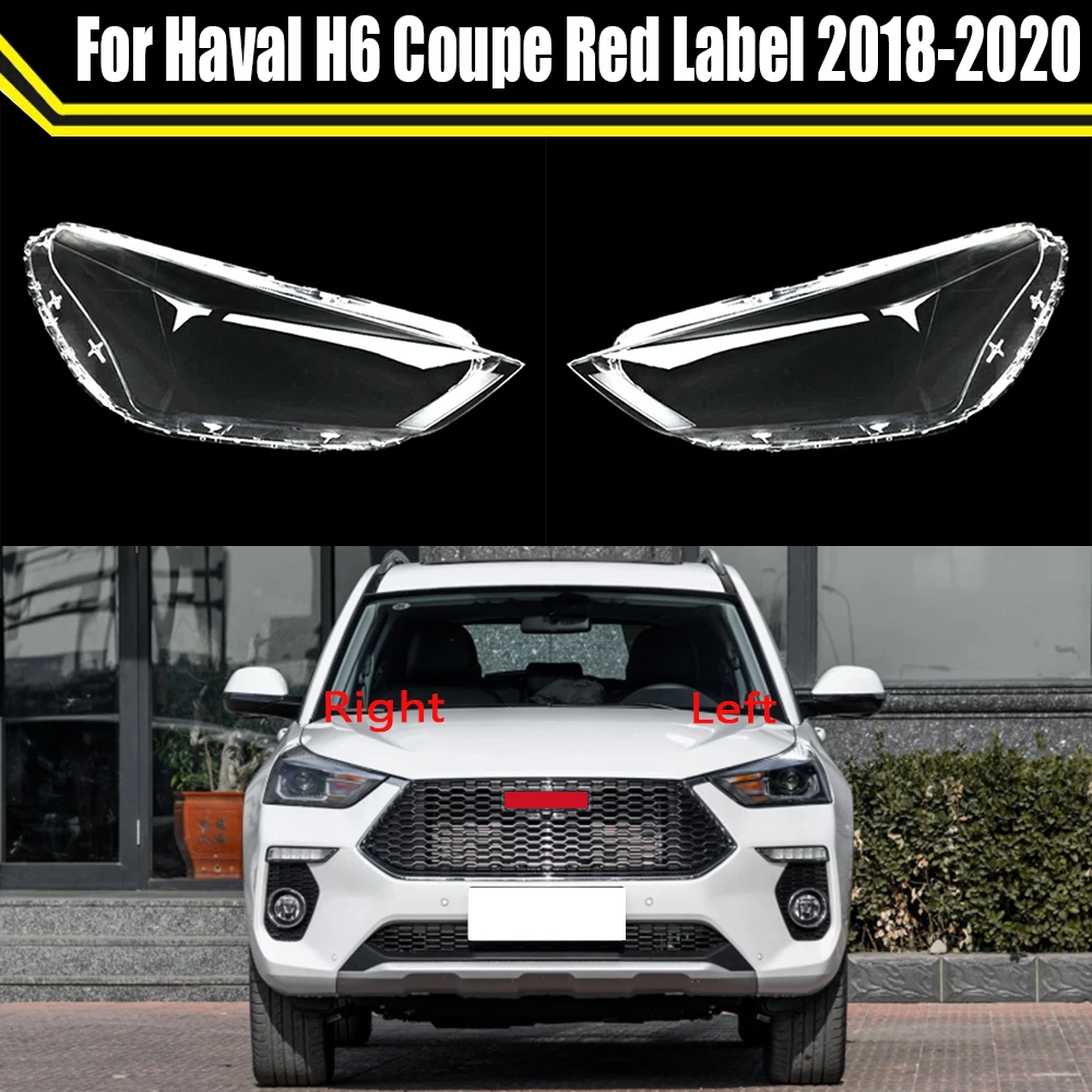 Transparent Headlight Clear Shell Lamp Auto Shade Headlamp Lens Cover For Great Wall Haval H6 Coupe Red Label 2018 2019 2020