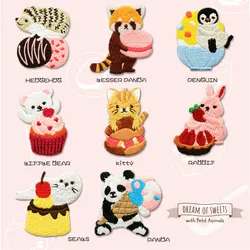 AHYONNIEX Patches On Clothes Sticker Cute Notebook Stripes Embroidered Patches For Clothing Iron On Patch For Baby Clothes