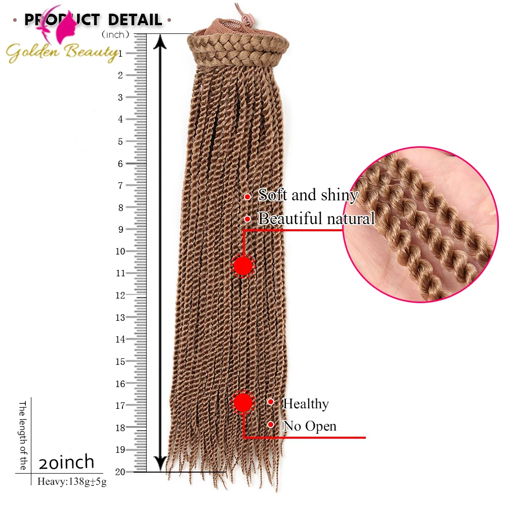 Box Braided Drawstring Ponytail Bulk-Free Wrap Around Pony 20Inch Hairpiece Clip-in Braiding 2X Drawstring Ponytail Braided Hair