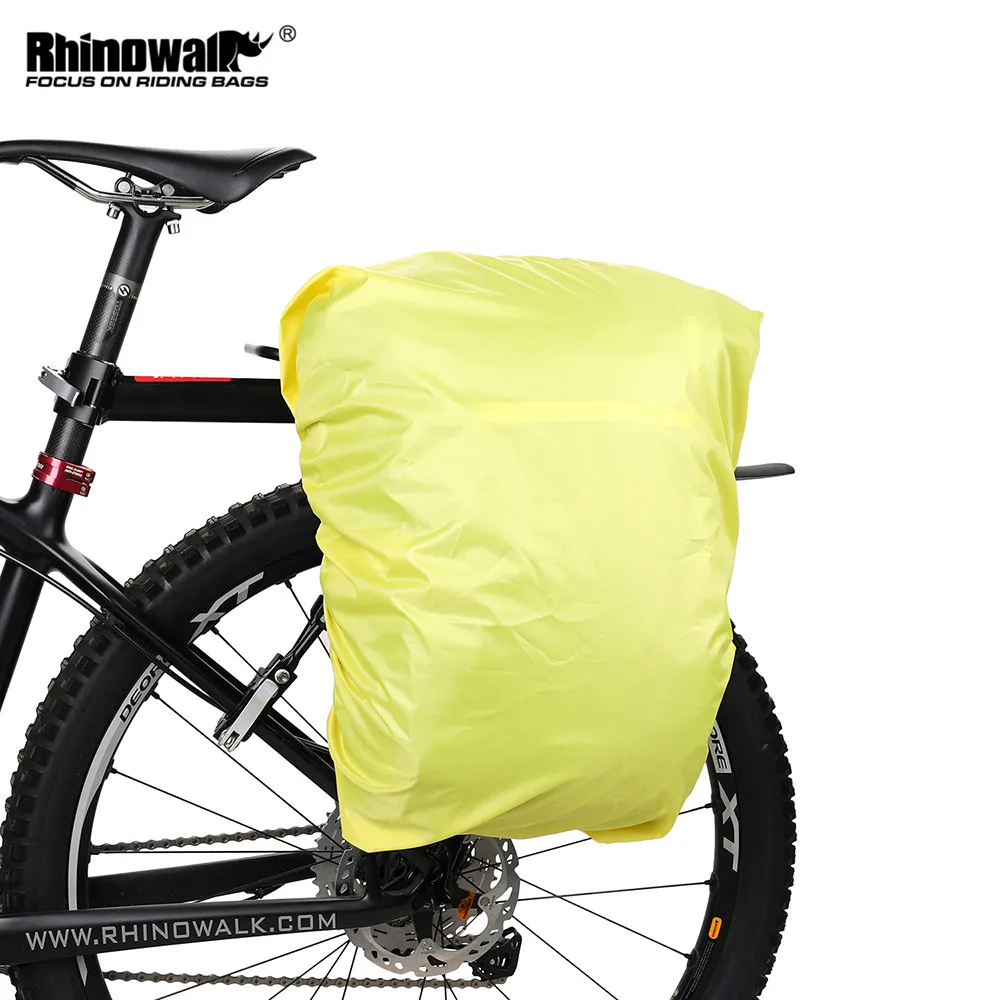 Rhinowalk Bike Side Bag 24L Bicycle Pannier Rack Bag Waterproof Cycling Backpack with Rain Cover Large Capacity Shoulder Bag