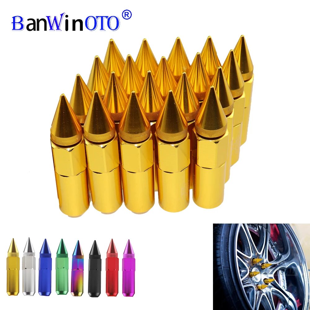 20 sztuk/zestaw 12x1.5 uniwersalny aluminium Car Styling tuning 60mm rozszerzony Tuner felgi rowerowe nakrętki z końcówką Racing styl JDM LGLM001