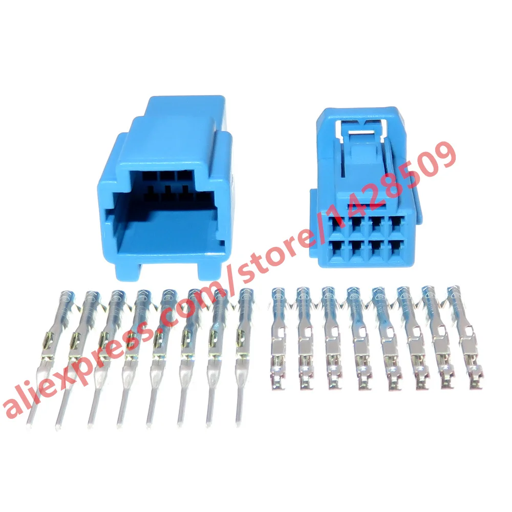 1 Set 8 Pin Automobile Male Female Plastic Housing Wire Socket 6098-6522 0.6 Series Blue Car Unsealed Connector