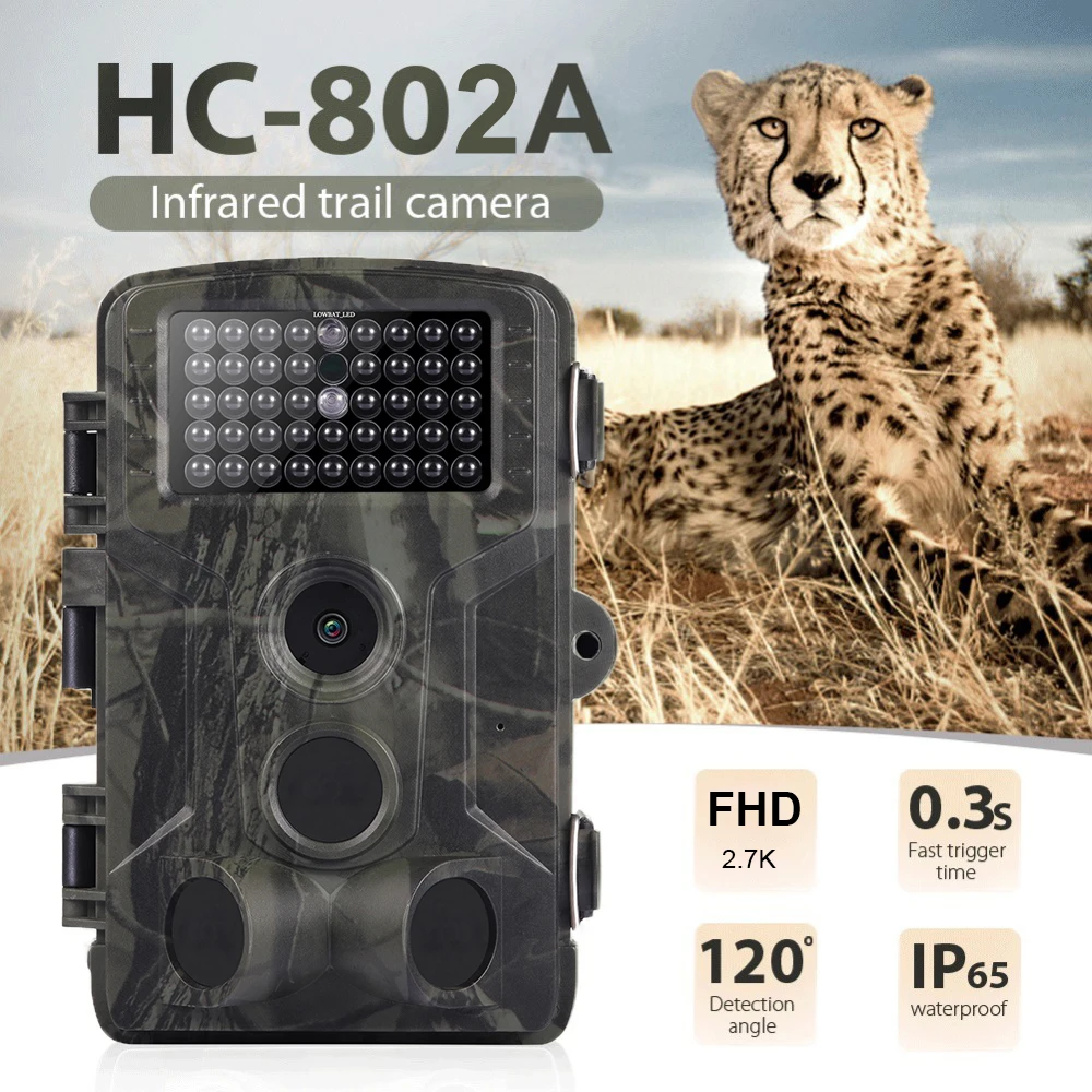 2.7K 24MP Wireless Trail Camera Hunting Cameras HC802A  Wildlife Surveillance Night Vision Tracking Photo Trap Cams