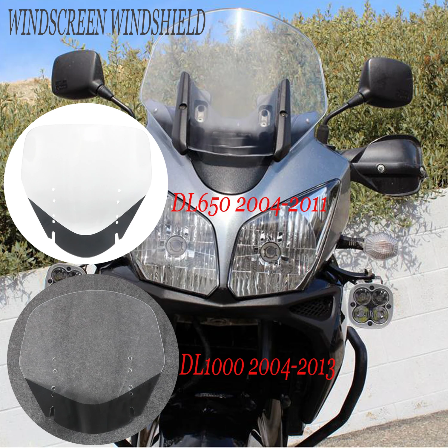 Windscreen Windshield For Suzuki Vstrom V-strom DL650 DL1000 DL 650 1000 2006 - 2009 Wind Shield Screen Protector Parts