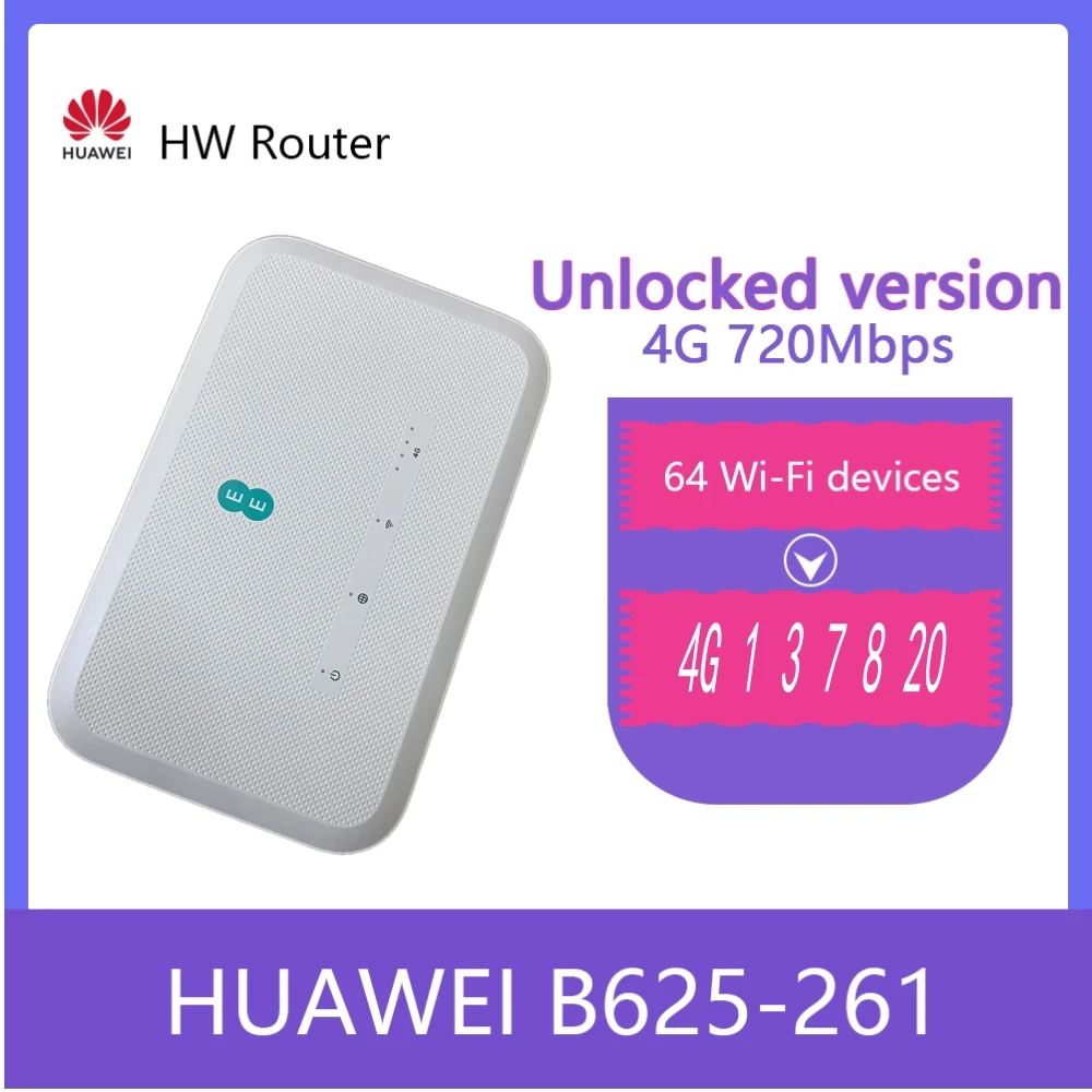 

Unlocked Huawei B625 B625-261 ee logo CAT12 720Mbps 3G 4G CPE Routers WiFi Hotspot Router 4G bands 1 3 7 8 20 4G ROUTERP