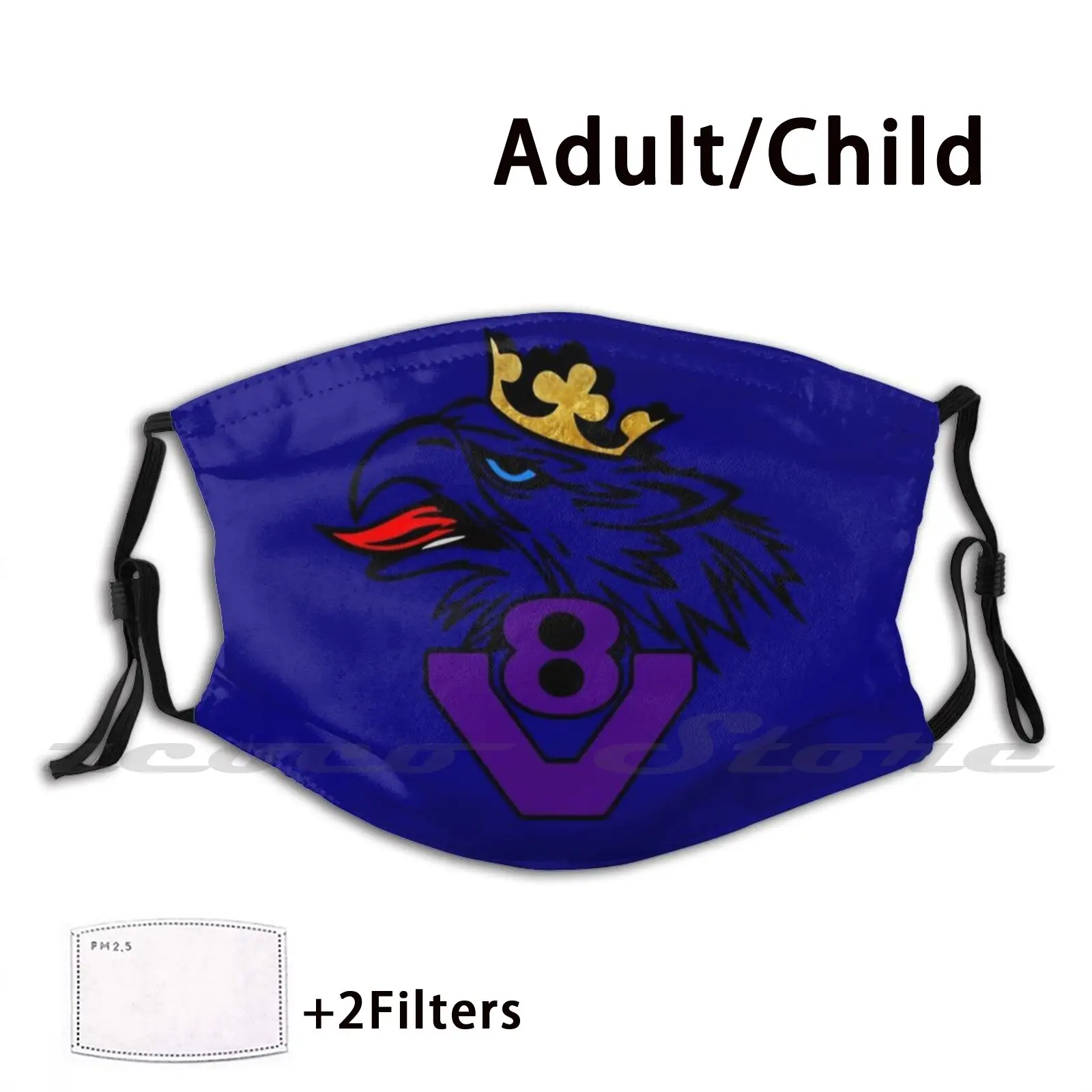 

V8 Griffin Purple Mask Adult Child Washable Pm2.5 Filter Logo Creativity V8 King Trucks Trucksireland Griffin Purple Tang Irih