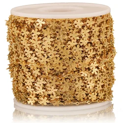 1M Stainless Steel 5.5mm Gold Flower Chain Colorful Gold Chains for DIY Anklet Bracelet Necklaces Jewelry Making Supplies