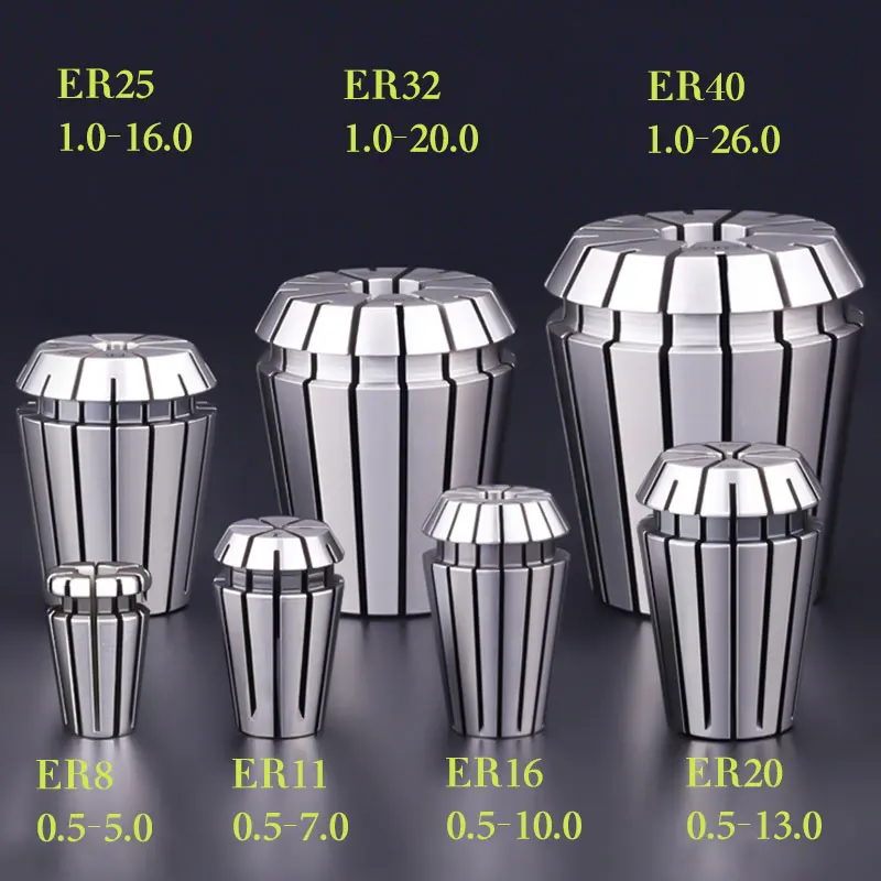 高精度スプリングコレット,CNCフライス盤ホルダー,彫刻機,旋盤,1個,er11,er16,er20,er25