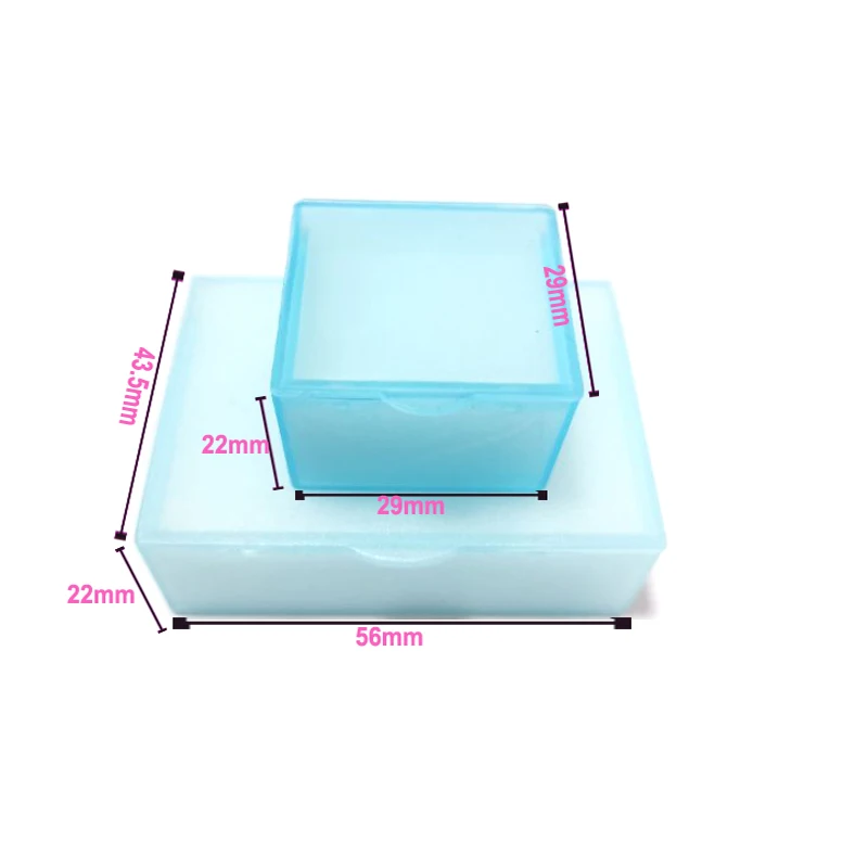 50pcs Dental Lab Materials Packaging Box Plastic  Square Box with Foam Inserts For Single Crowns And Bridge