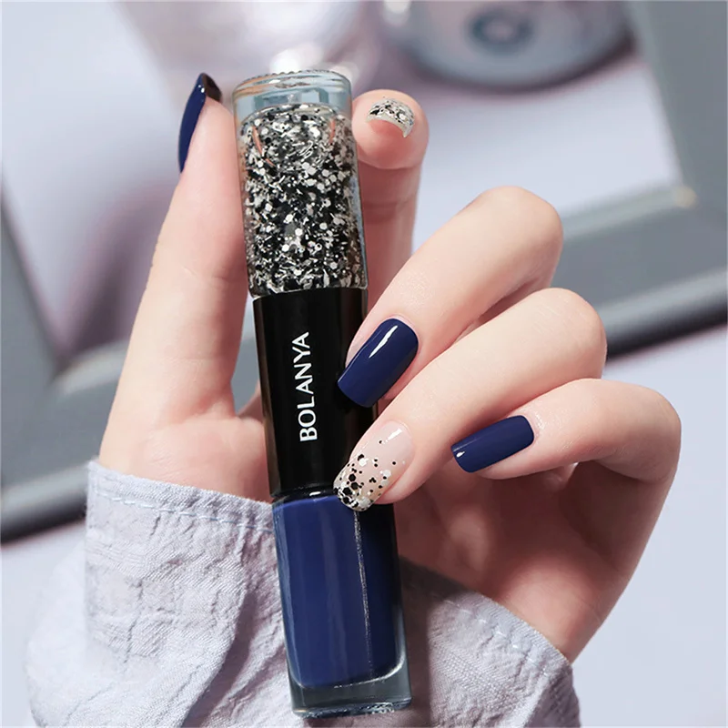 Nail Polish New Oily Double-Headed Nail Polish Free Baking Quick Drying Non-Fading Net Red Sequin Nail Polish Nail Art