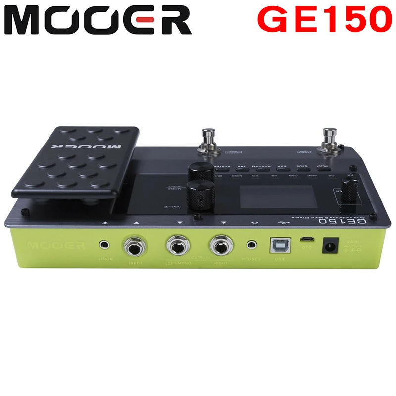 MOOER GE150 Digital Tube Guitar Multi-Effects Pedal Processor Amplifier 55 AMP Models 9 Effect Types Loop Recording (80S)