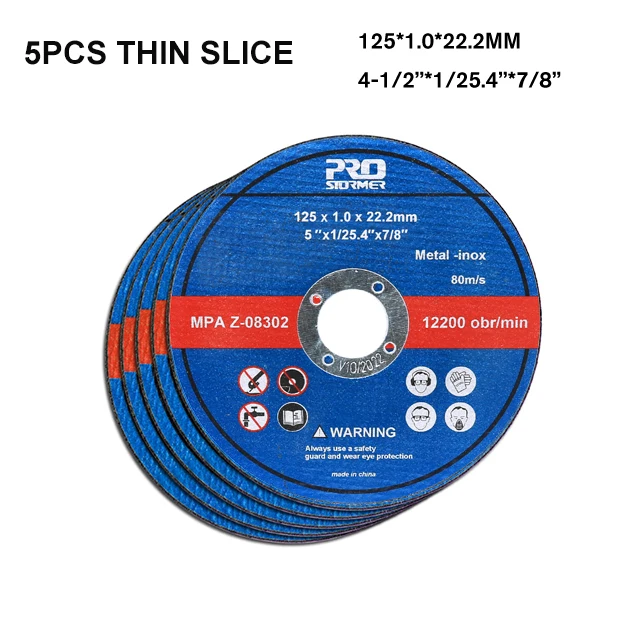 PROSTORMER 1 มม./3 มม.115 มม./125 มม.บดล้อ Slice 5 ชิ้นเหมาะสำหรับ 20V ไร้สายไฟฟ้าเครื่องบดมุม