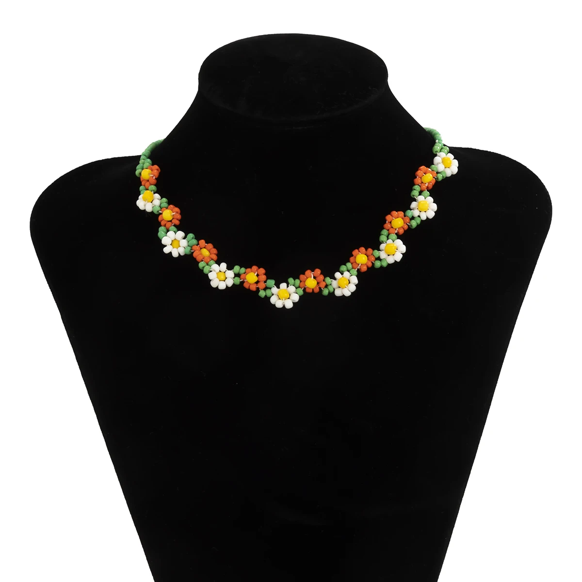 Salircon – collier ras du cou en perles de rocaille de couleur arc-en-ciel pour femmes, mode coréenne, petites fleurs, accessoires bijoux