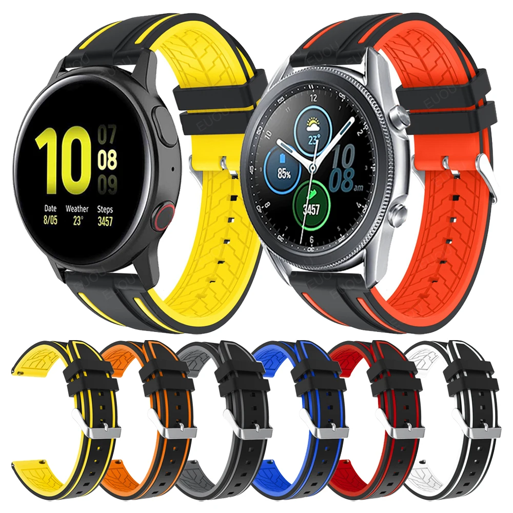 

Silicone Wristband For Samsung Galaxy Watch 3 45mm 41mm Band Watchband Galaxy Watch 46mm 42mm/Active 2 44mm 40mm/S3 Rubber Strap