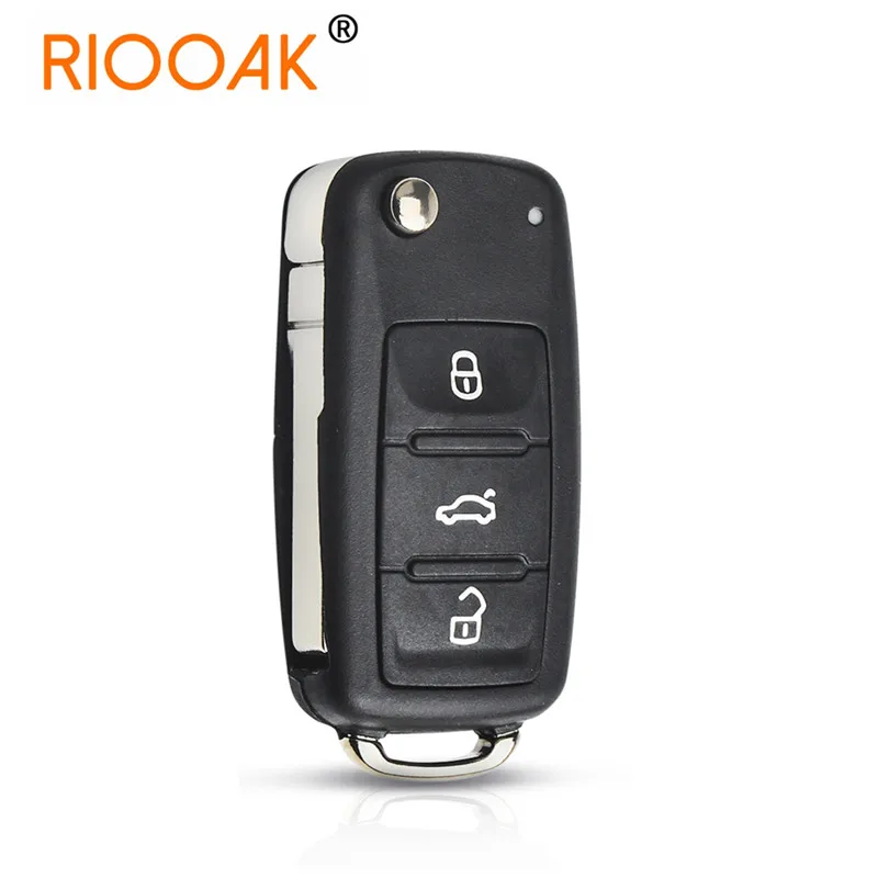 

3 Button Flip Fob Remote Folding Key Shell Uncut Blade Fob for VW VOLKSWAGEN Tiguan Golf Sagitar Polo MK6