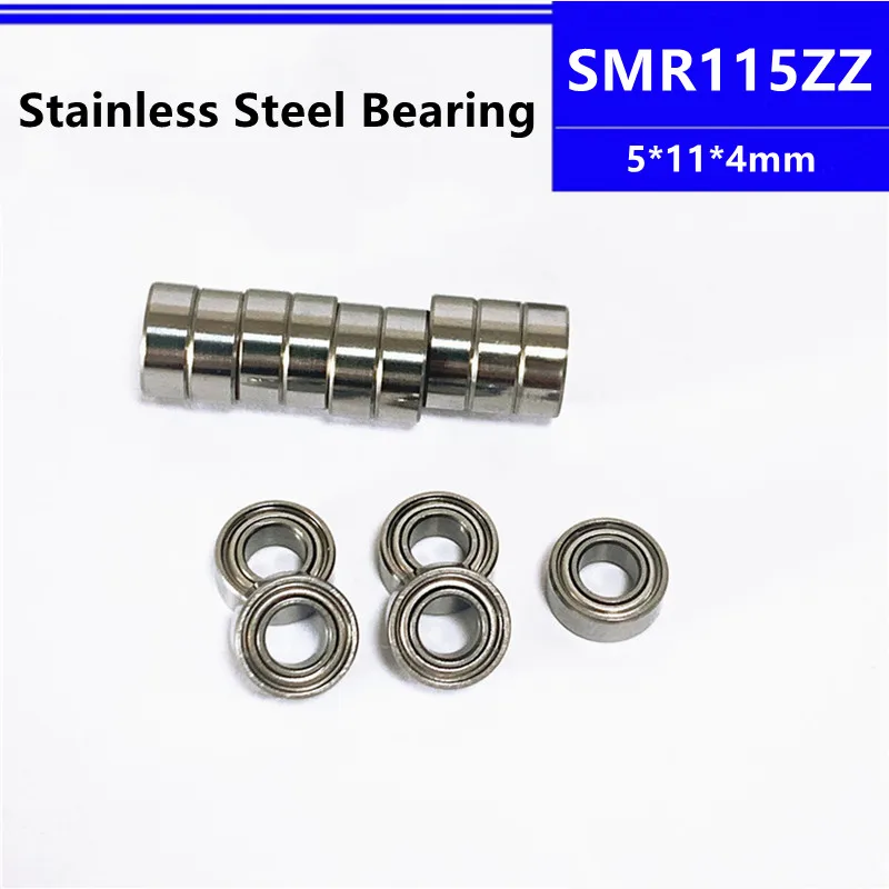 

50/100/500pcs SMR115ZZ 5*11*4mm L-1150ZZ stainless steel miniature deep groove ball bearing 5x11x4mm SMR115Z SMR115