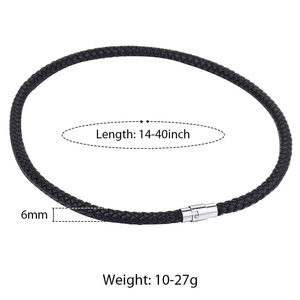 Leather Necklace Choker for Men Women Black Brown Rope Choker Necklaces Wholesale Dropshipping Jewelry  4/6/8mm DUNM09A