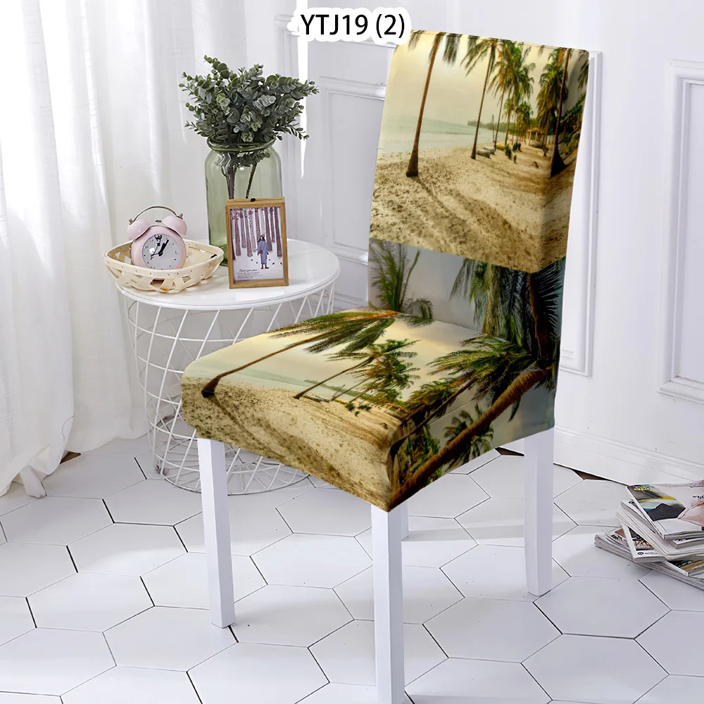 Bohemian Style Elastic Chair Cover Restaurant Elastic Material Chair Cover Office Chair Banquet Chair Armchair Protective Cover