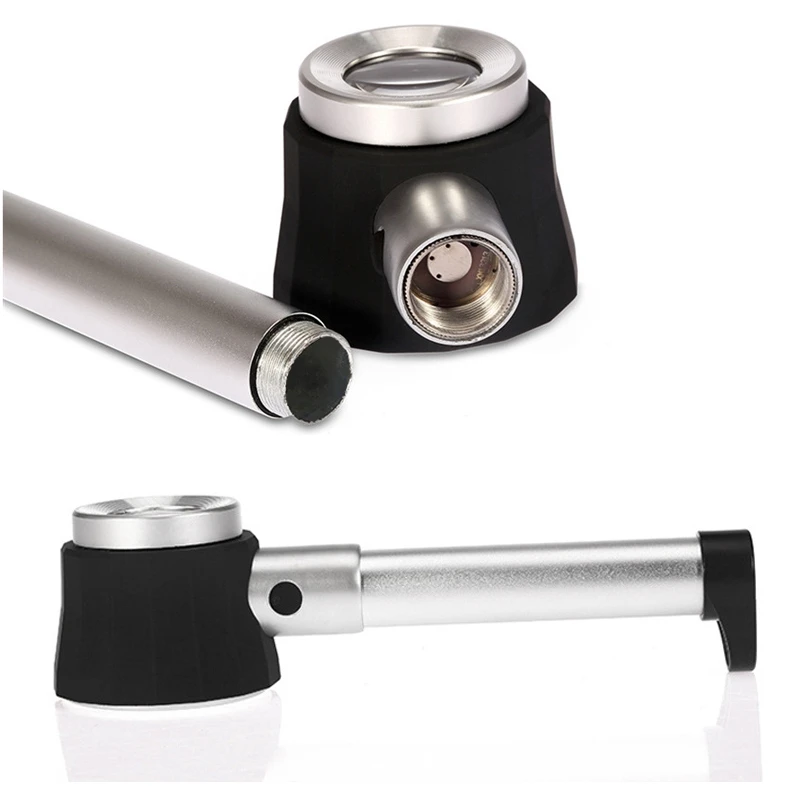 30X Illuminated Handheld Magnifying Glasses Lupas with Measure Scale LED UV Light for Textile Jewelry Coins Identification