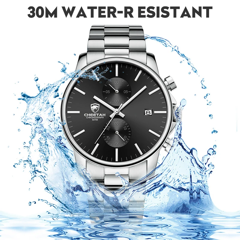 Men Watch Top Brand Luxury CHEETAH Fashion Business Wristwatch Mens Stainless Steel Sports Waterproof Clock Relogio Masculino