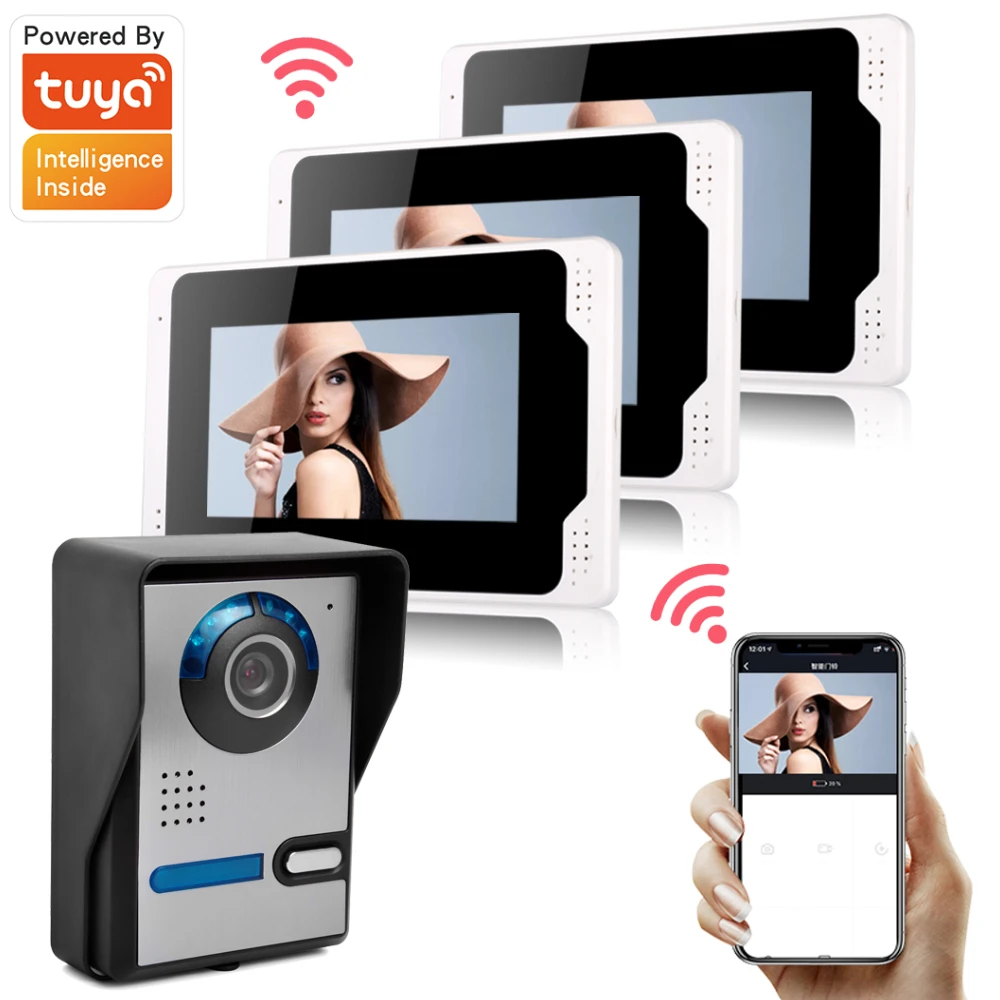 

Wireless Wifi Video Doorbell System, 1080P Video Entry Doorphone Door Camera, Video Intercom Kits for Home Villa Apartment