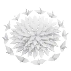 100pcs Folded 10/15CM White Origami Paper Crane Handmade Bird Garland for Wedding Backdrop Home Decor Baby Shower Party Supplies