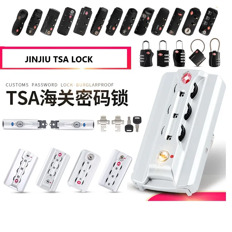 S045  046 048 049 TSA007 Customs Code Lock Aluminum Frame Box Trolley Luggage Anti-Theft Code Lock