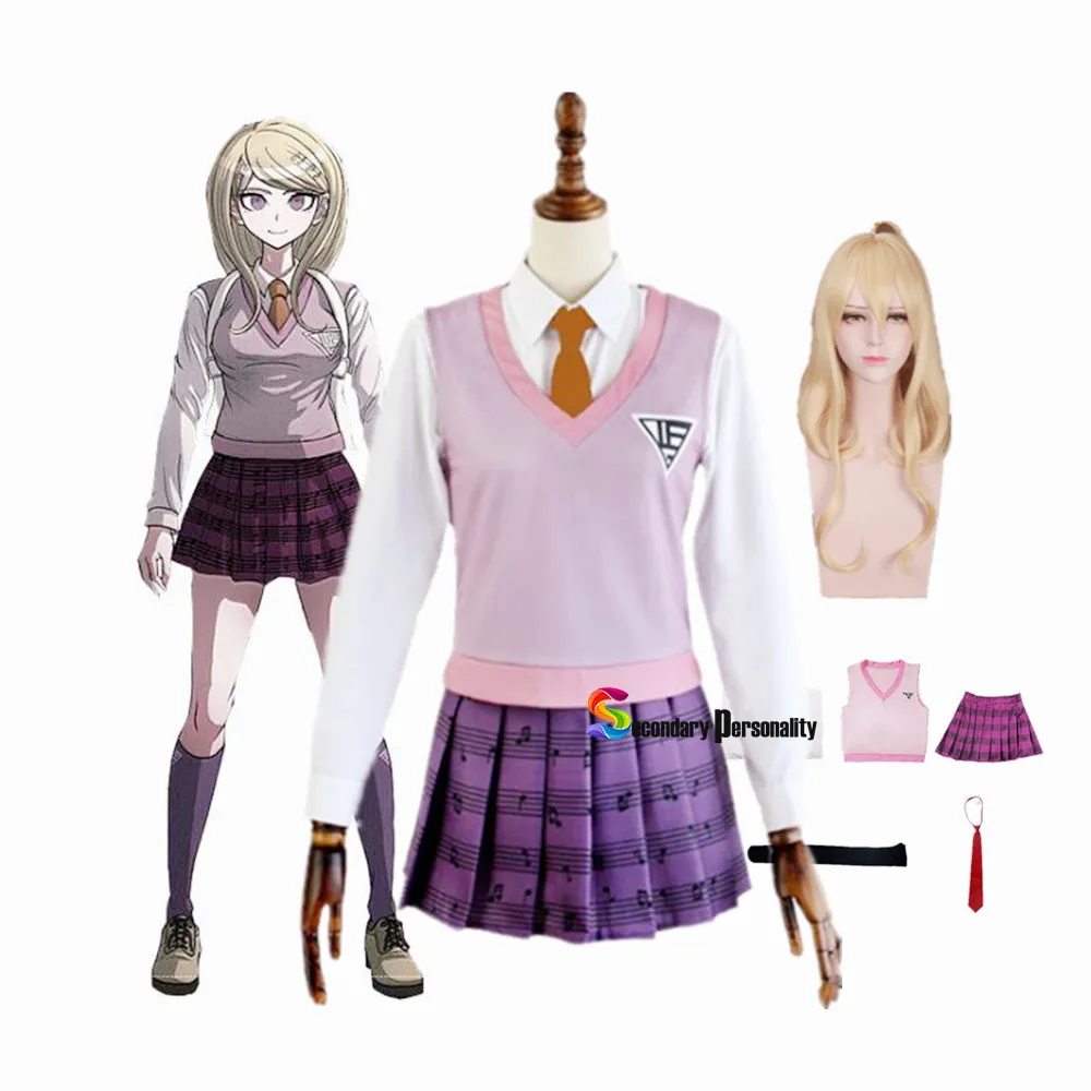 Anime Danganronpa V3 Kaede Akamatsu Trang Phục Hóa Trang Nữ Áo Anime Áo Vest Váy Tất Bé Gái JK Đồng Phục