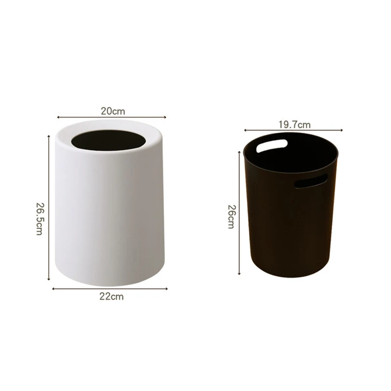 Nordic Creative Simple Trash Can Japanese Style Home Living Room Bathroom Uncovered Double Large Office Paper Bucket YHJ120507